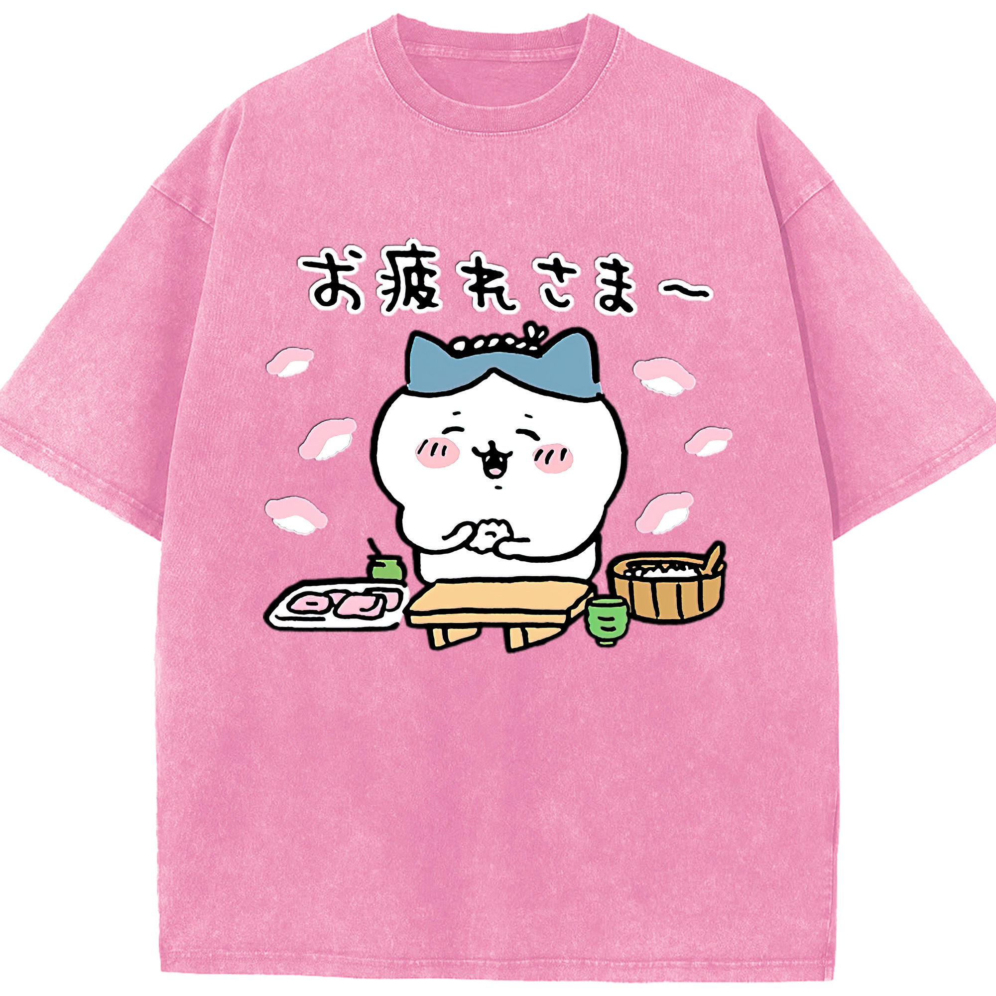 （画像用） ちいかわ ハチワレ Chii-kawa hachiware 綿100% ヴィンテージ風 半袖Tシャツ（フロントプリント）